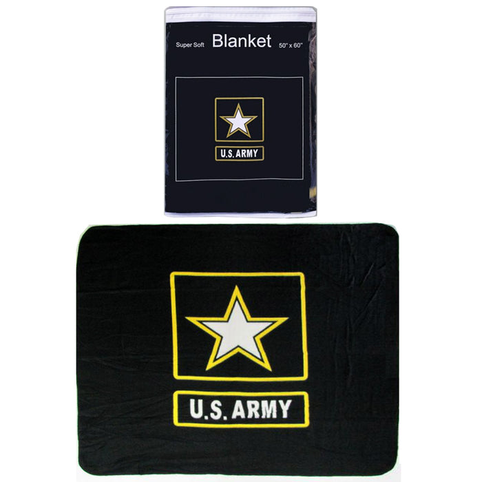USA Army Black Star Flag Polar Fleece 50"X60" Warm Blanket Premium Quality Cover