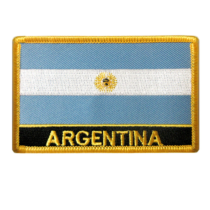 Argentina Flag Embroidered Patch IronOn National Emblem Applique Travel Backpack