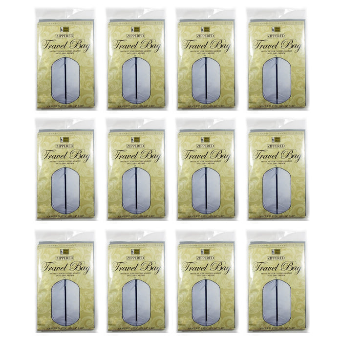 12 Pc Hanging Garment Bags for Storage Travel Suit Dress Shirt Coat Grey 40 Inch