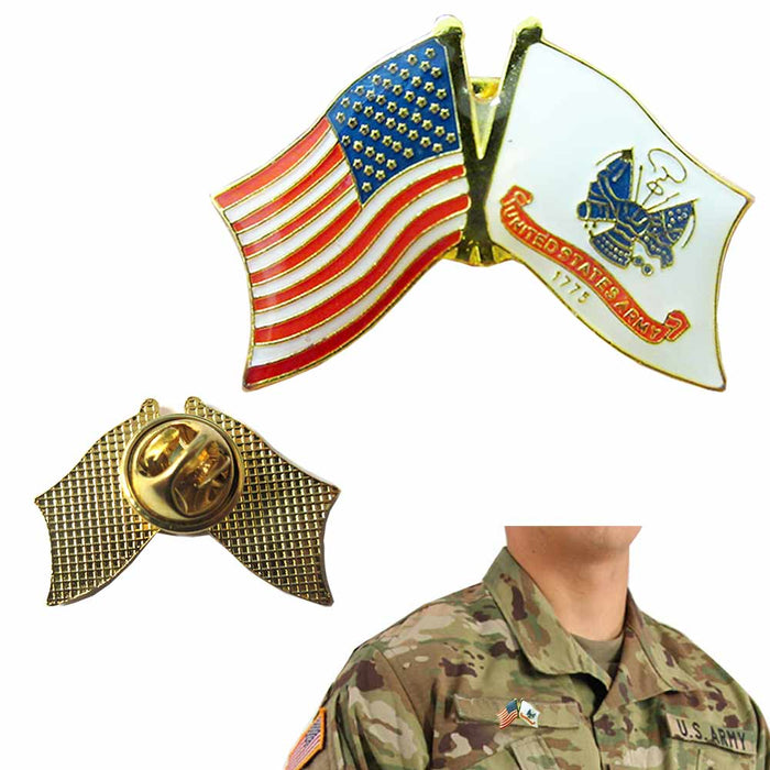 United States Army Lapel Pin Enamel US Flag Military Jacket Veteran Hat Uniform