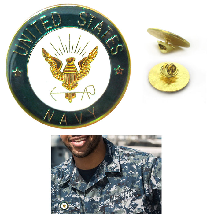 US Navy Lapel Pin Enamel Logo Metal Military Tie tack Hat Jacket Veteran Uniform