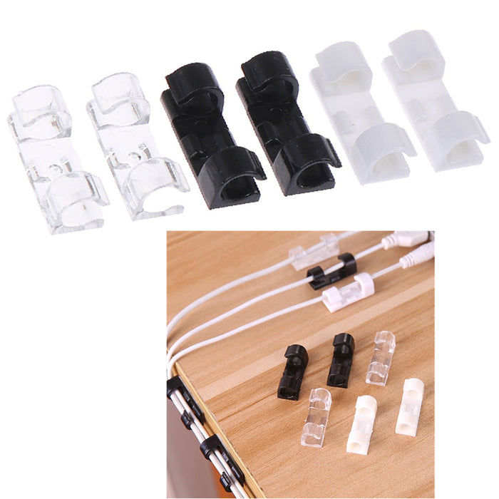 40 X Self-Adhesive Cable Clip Organizer Finisher Wire Clamp Cord Securing Line