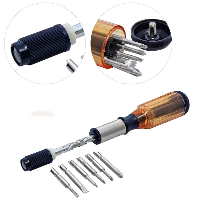 7 Pc Philips Automatic Screwdriver Spiral Ratchet Bits Slotted Hobby Tool Set