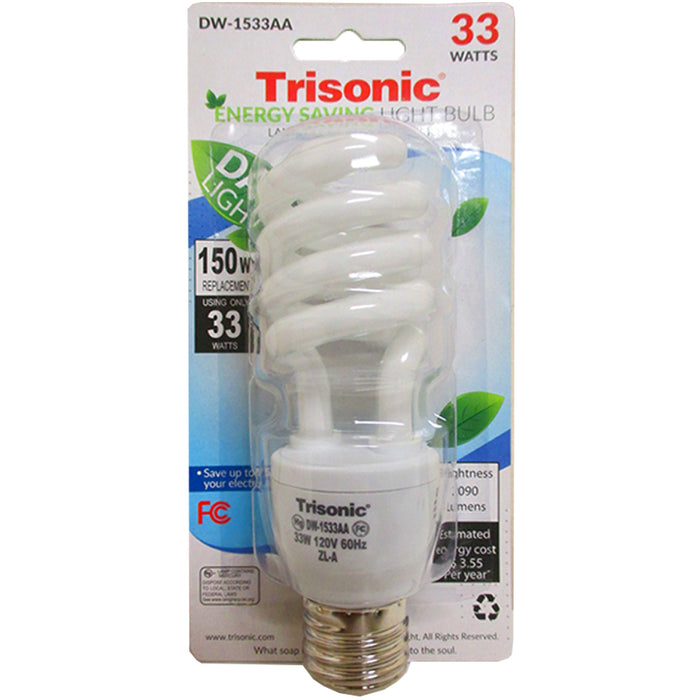 Daylight Light Bulb CFL 33 W 150 Watt Repl White Compact Fluorescent 6400K