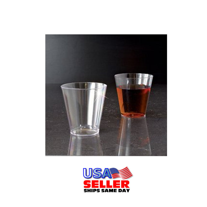 100 Ct Disposable Shot Glasses Drinkware Hard Plastic Cups Party Bar 1.5oz Clear