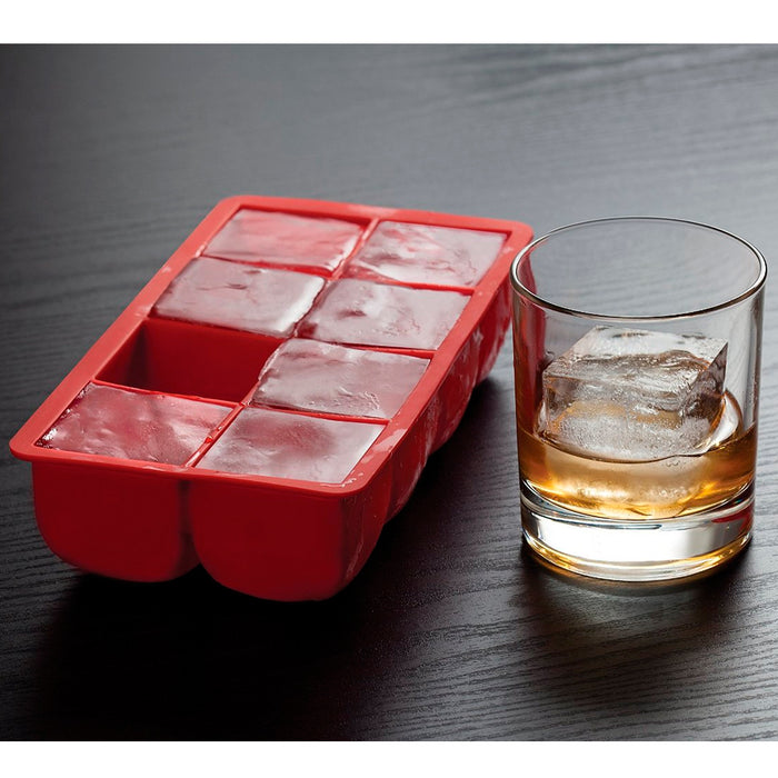 Big Block Silicone Ice Cube Tray Large 2"X2" Red Party Bar Cocktails Drink Mold