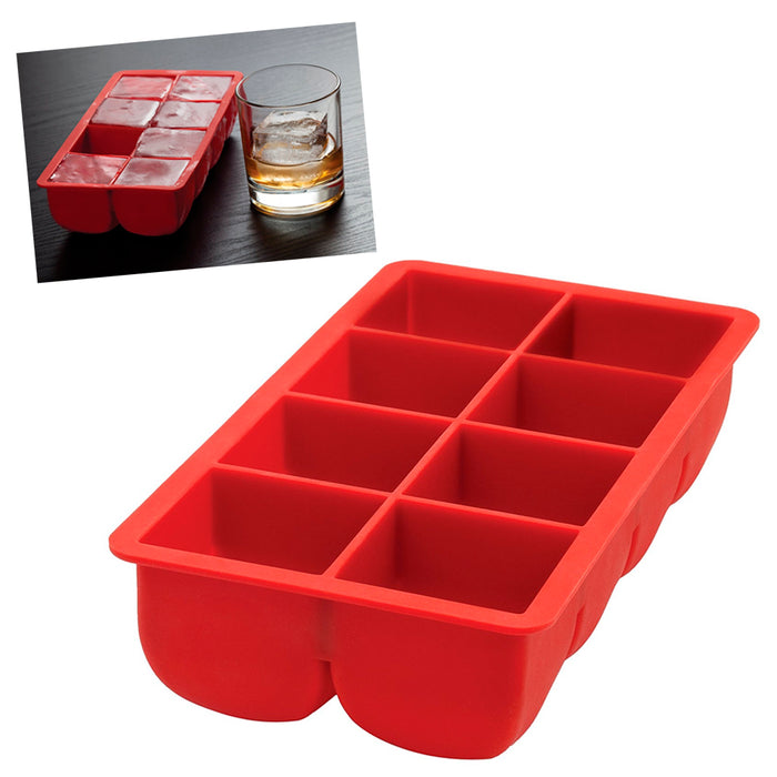 Large 2 Inch Ice Cube Tray Mold Whiskey Cocktails Silicone Make 4/6/8  Icecubes