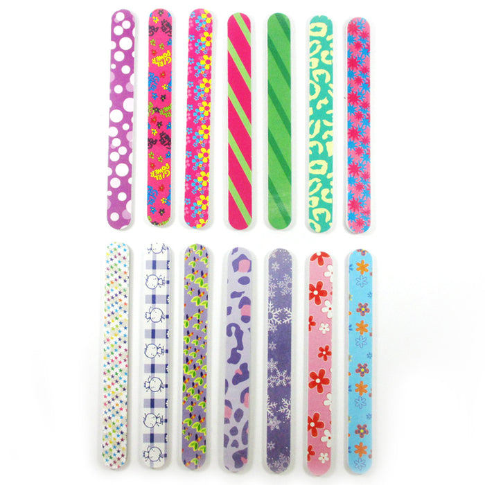 12 Double Sided Nail File Manicure Pedicure Emery Boards Slumber Party Favor New