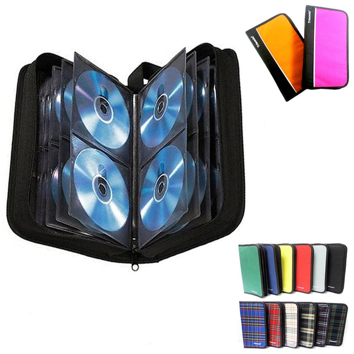 2PC 64 Capacity CD DVD Case Holder  Portable Disc Media Storage Wallet Organizer