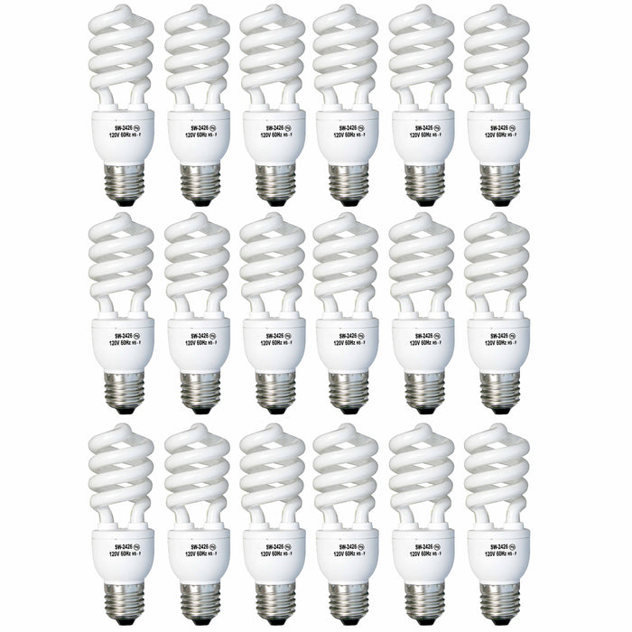 18 Pc Light Bulbs CFL 26W 125 Watt Energy Saving Soft White Fluorescent Lighting