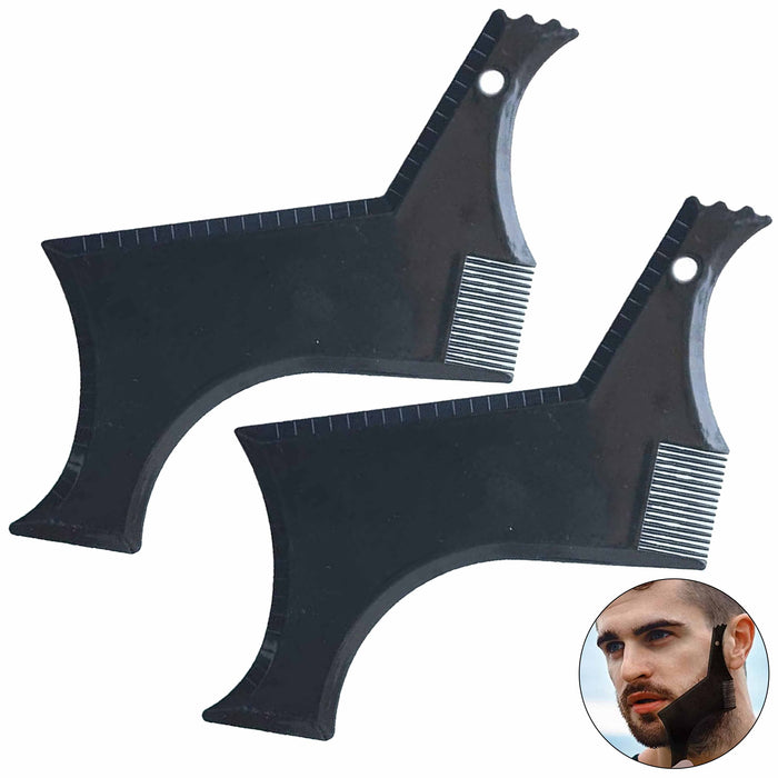 2 Men Beard Shaping Tool Multi-Line Trimming Shaper Lineup Template Comb Goatee