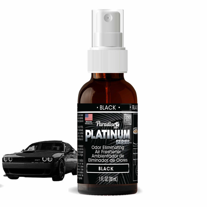 1 Paradise Platinum Air Freshener Spray Odor Eliminator Fragrance Scent Black