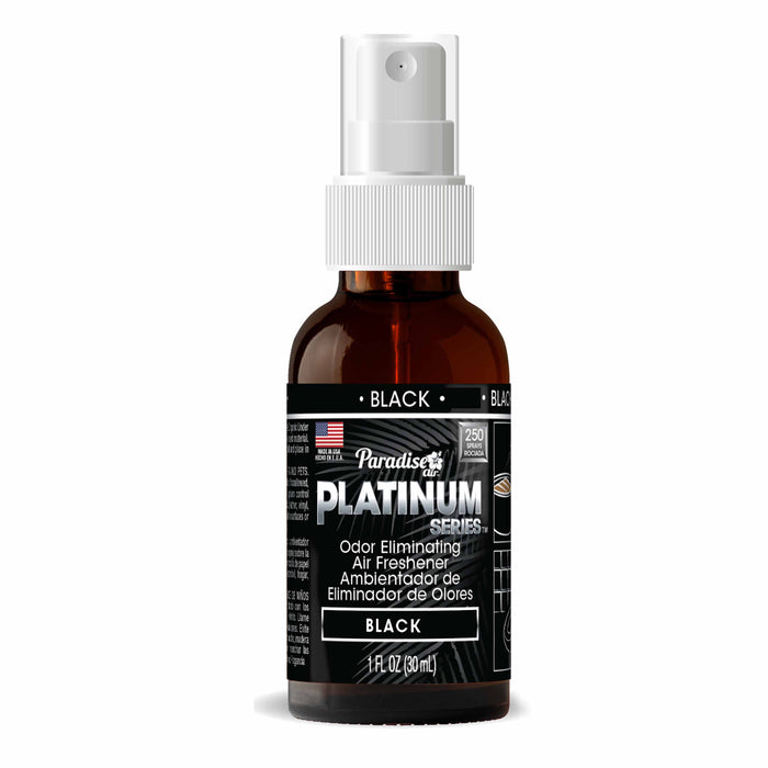 1 Paradise Platinum Air Freshener Spray Odor Eliminator Fragrance Scent Black