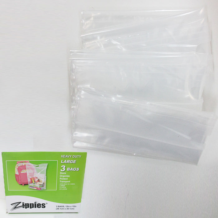 3 Clear Large Bags 15x15 Storage Clothes Shoes Cover Dust Travel Storage