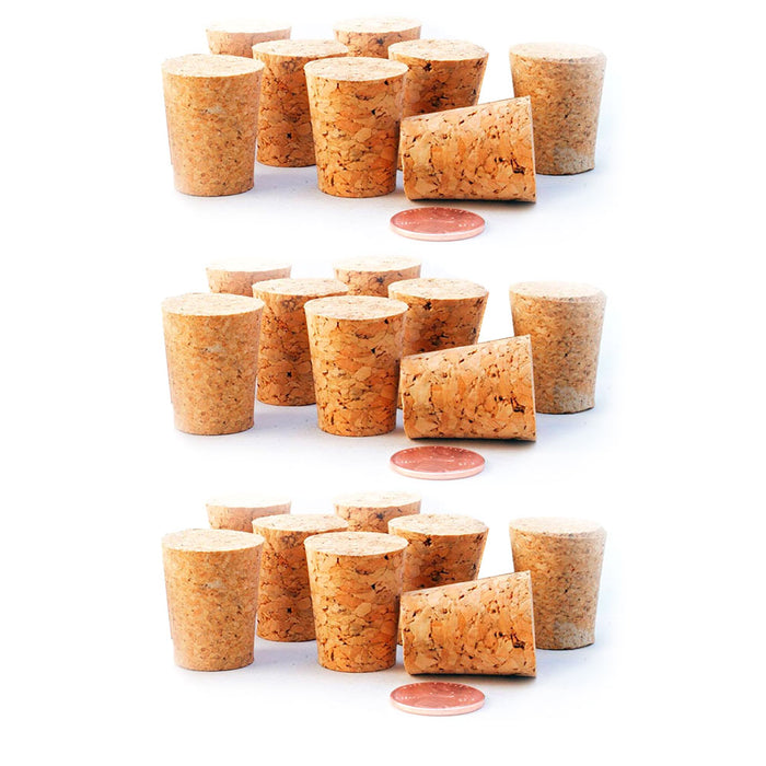 24 X Tapered Natural Corks Bottle Stoppers Wine Jars Round Plugs Push In Bungs