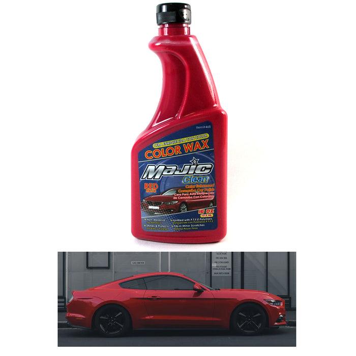 2 Bottle WAX COLOR MAJIC Radiant Red Car Polish Wash Paint Shine 32 OZ