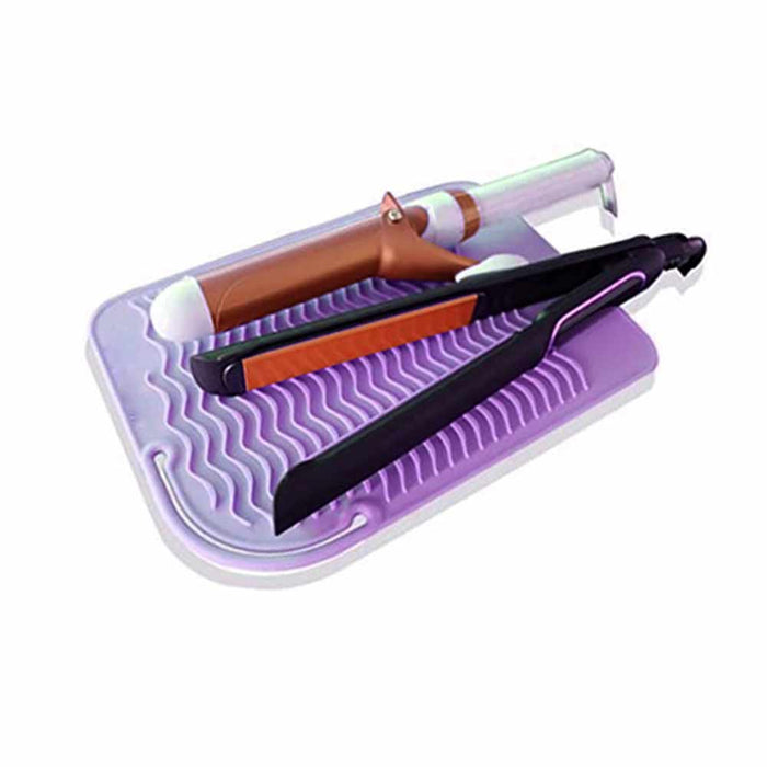 1 Heat Resistant Silicone Mat Pad Pouch for Flat Iron Curling Iron Hot Hair Tool
