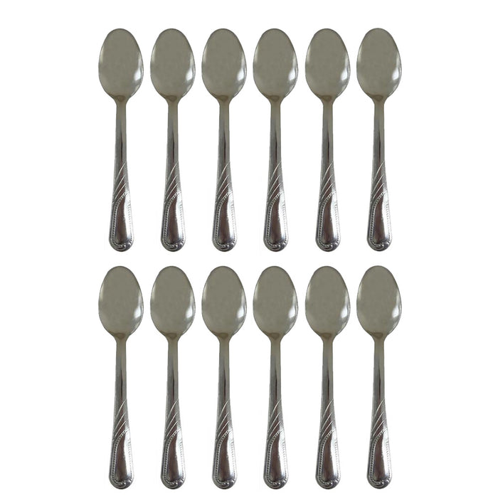 24 Pc Teaspoon Stainless Steel Coffee Tea Spoons Cutlery Silverware Set Kitchen