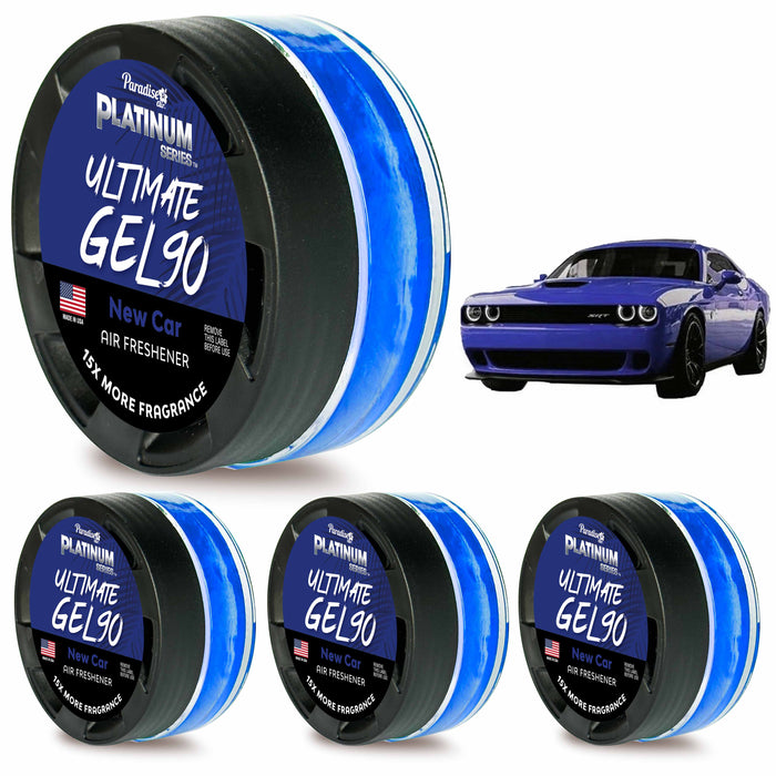 4 Paradise Ultimate Gel Air Freshener 90 Days Aroma Fragrance Scent New Car