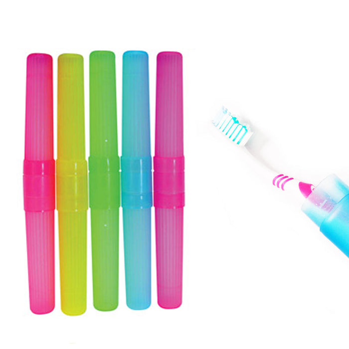 5 Travel Camping Bathroom Toothbrush Holder Tube Plastic Cover Protect Case Box