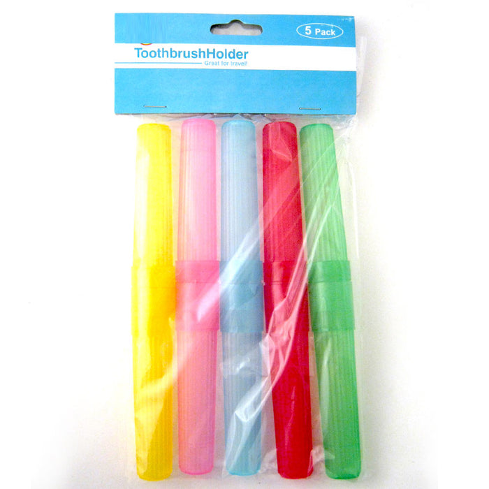 5 Travel Camping Bathroom Toothbrush Holder Tube Plastic Cover Protect Case Box