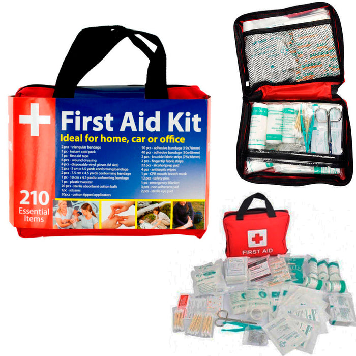 210 Pc First Aid Kit Bag Travel Camping Sport Medical Emergency Surviv —  AllTopBargains
