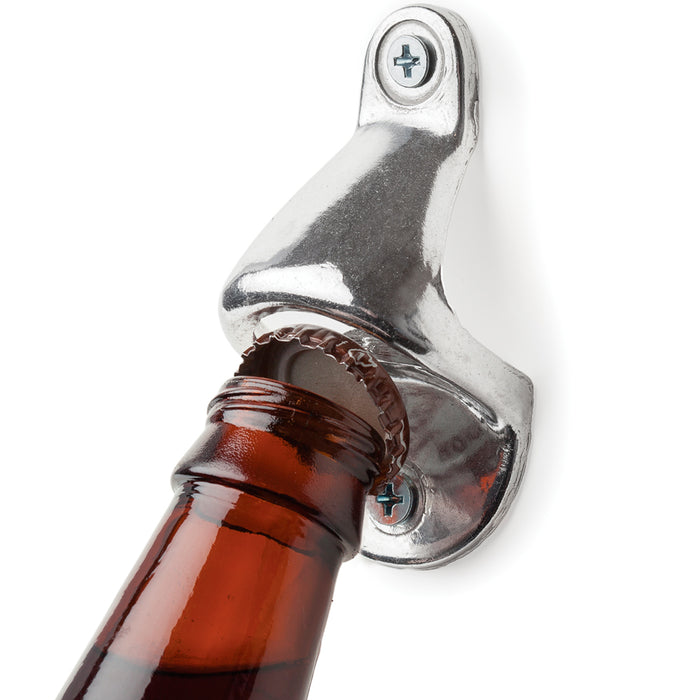 2 Pc Bottle Cap Opener Aluminum Wall Mount Screws Bar Wine Beer Soda Glass Tool