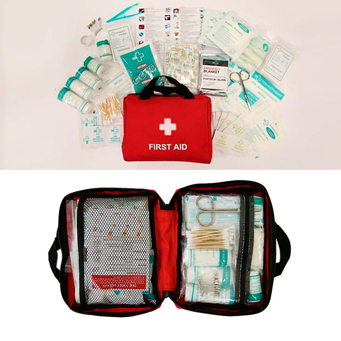 210 Pc First Aid Kit Bag Travel Camping Sport Medical Emergency Survival Outdoor