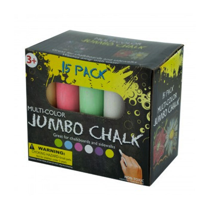 15 Pc Jumbo Washable Chalk Sidewalk Set Playground Outdoor School chalk Sticks