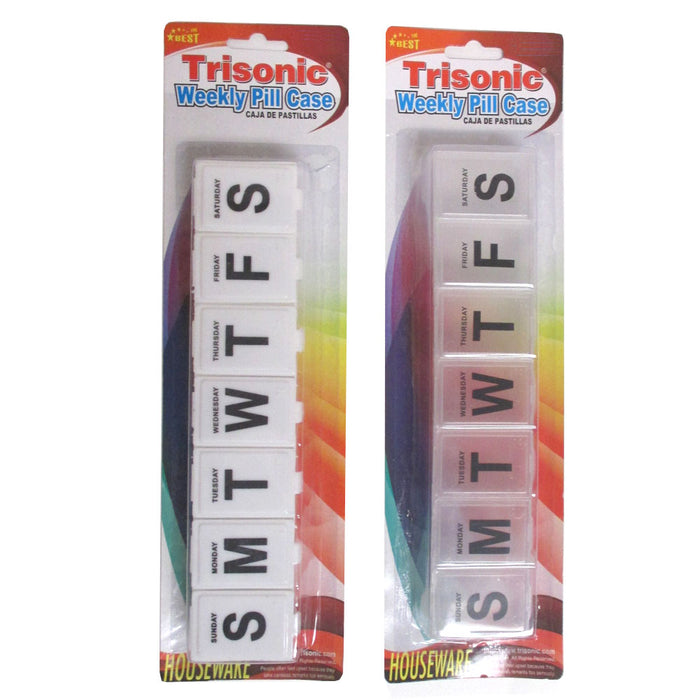 2pc Weekly Pill Box Organizer Jumbo Case Medicine Storage Vitamin Tablet  Holder