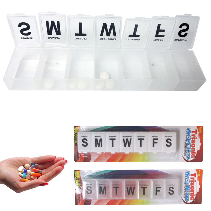 Weekly Pill Box Organizer Jumbo Case Medicine Storage Vitamin Tablet  Holder New