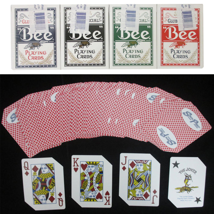 2 Deck Bee Casino Used Playing Cards Shuffle Black Jack Standard Quality Tricks