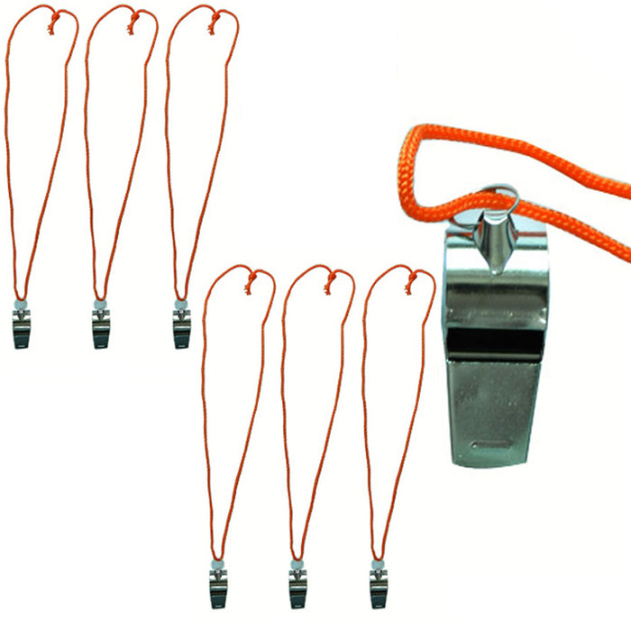 6 Pc Coach Whistle Signal Referee Loud Whistle Survival Safety Sports Basketball