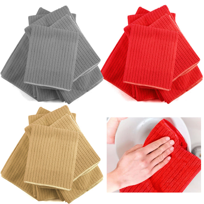 10 Pc Absorbent Dish Drying Towel Microfiber Cleaning Wash Cloth Rag Set Premium