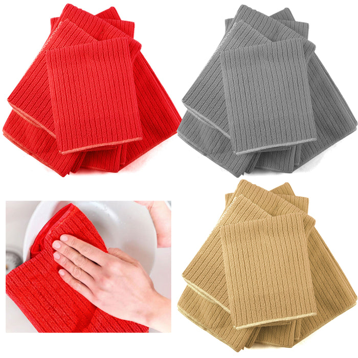 10 Pc Absorbent Dish Drying Towel Microfiber Cleaning Wash Cloth Rag Set Premium