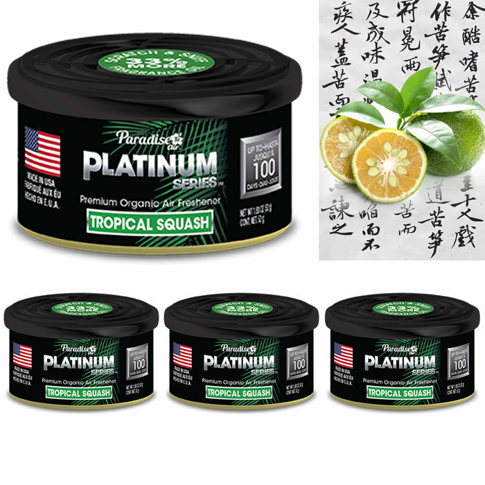 4 Paradise Platinum Organic Air Freshener Fiber Can Lasting Scent Tropical Twist