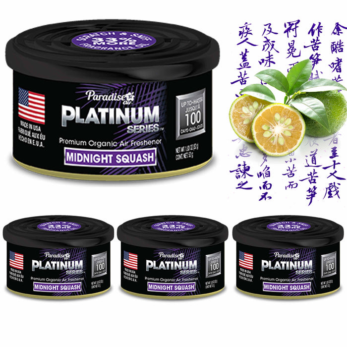 4 Paradise Platinum Organic Air Freshener Fiber Can Lasting Midnight JDM Squash