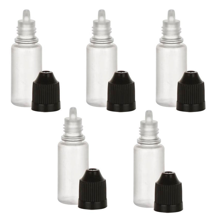 5 Pack Empty Plastic Squeezable Dropper Bottles Tip 10ml Eye Liquid Dropper LDPE