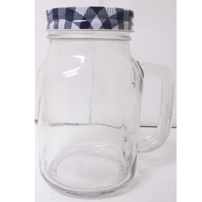 4 Mason Jar Handle Mug Rustic Bridal Wedding Drinking Clear Glass Smoothie 20oz