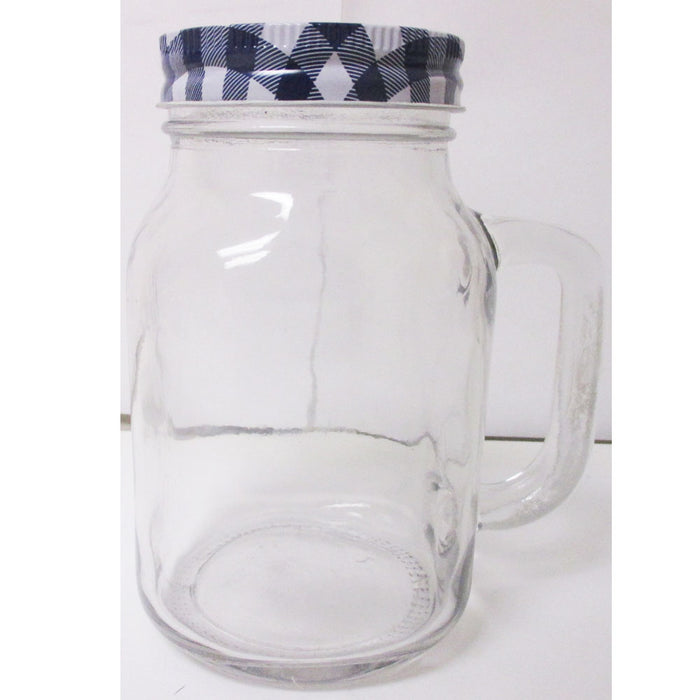 Lot 6 Clear Mason Jars Handles Lids Jelly Bridal Canning Jar Pint Wedding 20oz