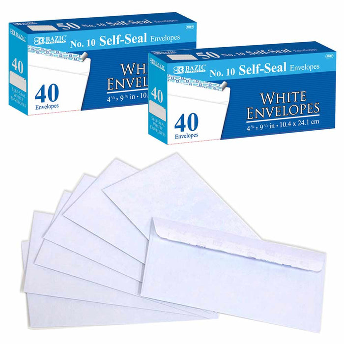 80 Self Seal White Envelopes No. 10 Letter Mailing Shipping Windowless Mail Peel