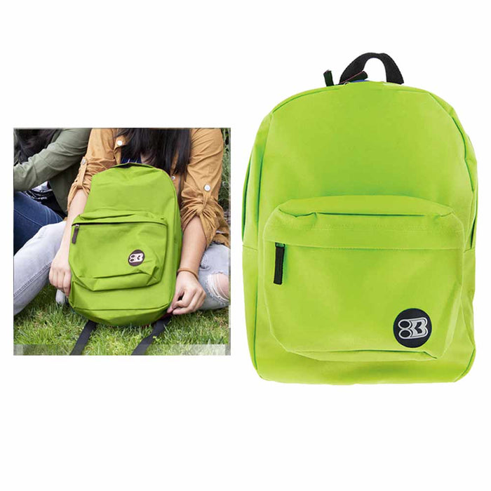 1 Backpack School Book Bag Hiking Camping Travel Sports Back Pack Lime Green 17"