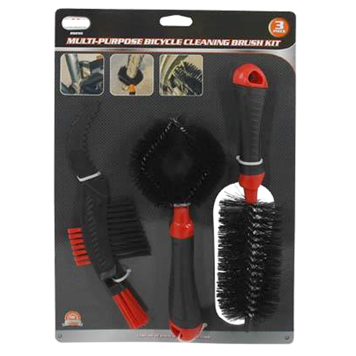 3 Pc Bike Cleaning System Claw Brush Chain Brake Tire Universal Bicycle Brushes