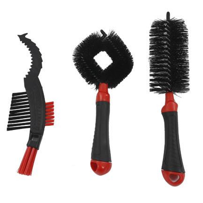3 Pc Bike Cleaning System Claw Brush Chain Brake Tire Universal Bicycle Brushes