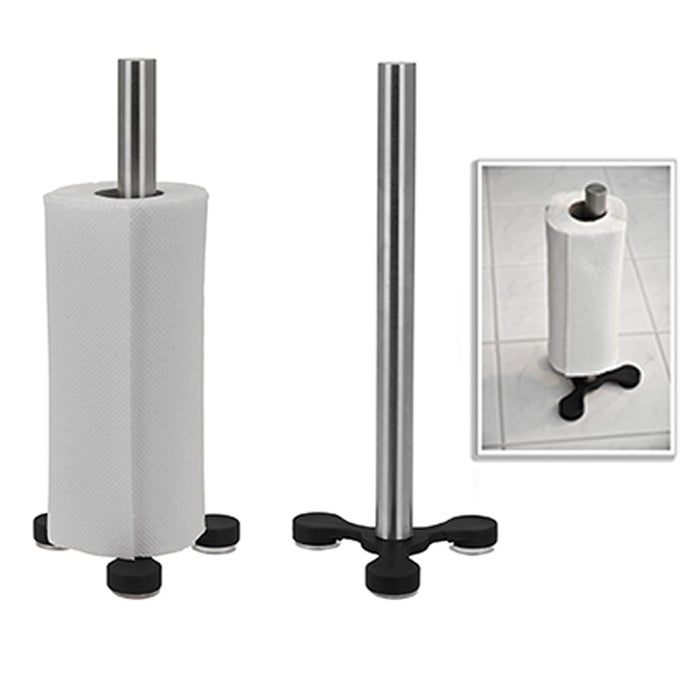 1 Paper Towel Holder Stainless Steel Kitchen Counter Bathroom Suction Mount New