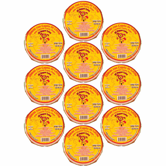 10 Pc Obleas Con Cajeta De Leche Mexican Candy Milk Caramel Wafer Caramelo Sweet