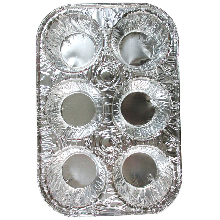 10 Pack Foil 6 Cavity Aluminum Pan Cake Mold Muffin Cupcake Disposable Container