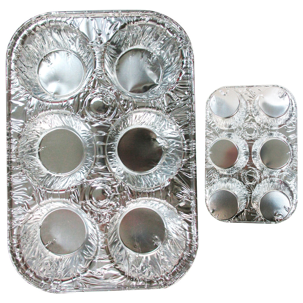 25Pc 6Cup Aluminum Foil Muffin Pans Cupcake Aluminum Pans Disposable
