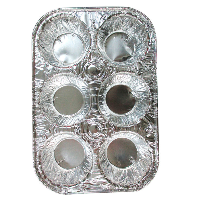 Aluminum Foil Muffin Pans Reusable and Disposable, Holds 6 Cupcakes /  Muffins
