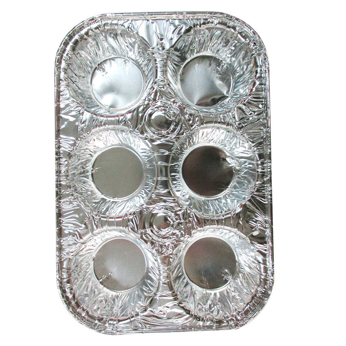 25Pc 6-Cup Aluminum Foil Muffin Pans Cupcake Aluminum Pans Disposable Container